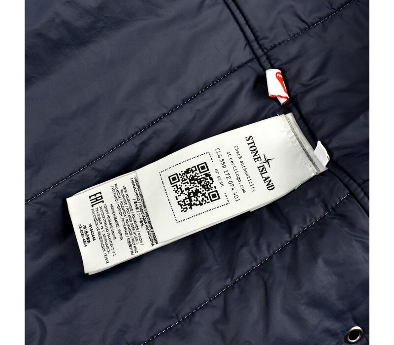 Stone Island navy hyper dense nylon twill with primaloft-tc hooded parka XXL