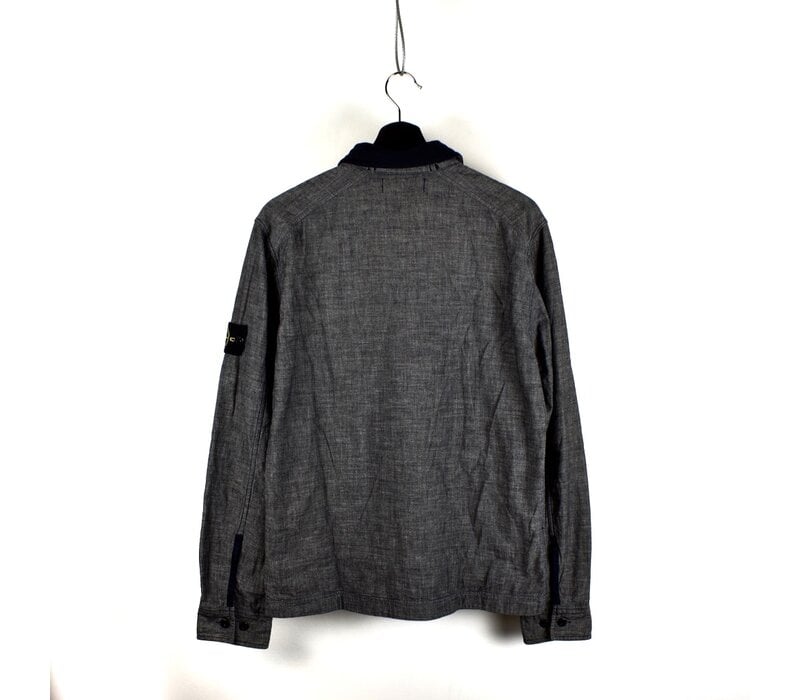 Stone Island blue denim long sleeve overshirt M