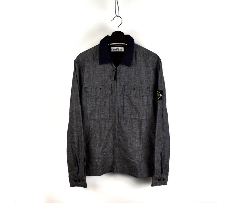 Stone Island blue denim long sleeve overshirt M