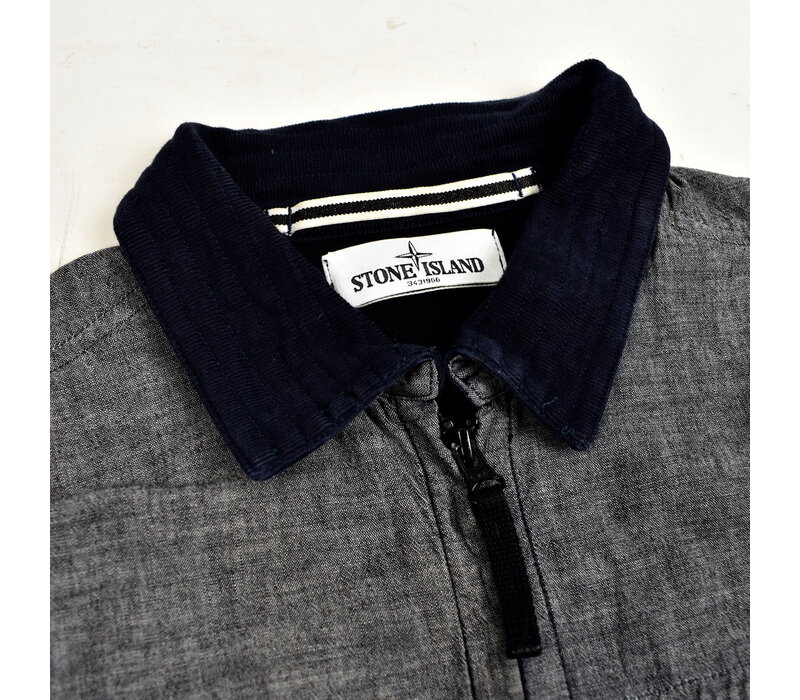 Stone Island blue denim long sleeve overshirt M