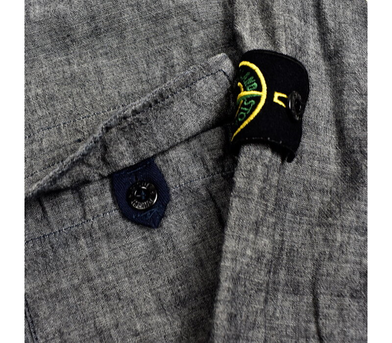 Stone Island blue denim long sleeve overshirt M