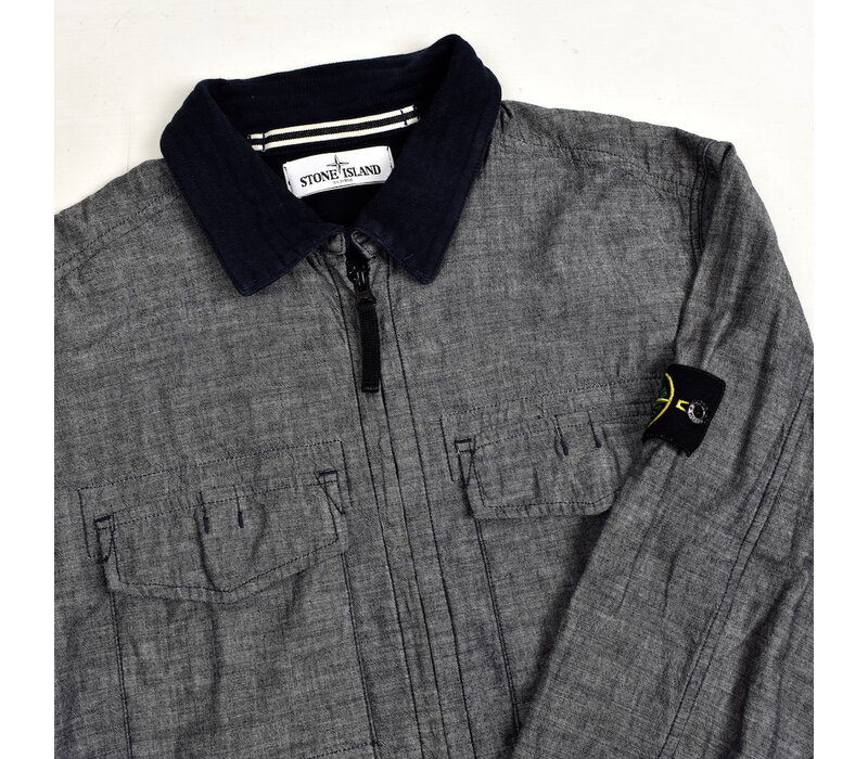 Stone Island blue denim long sleeve overshirt M