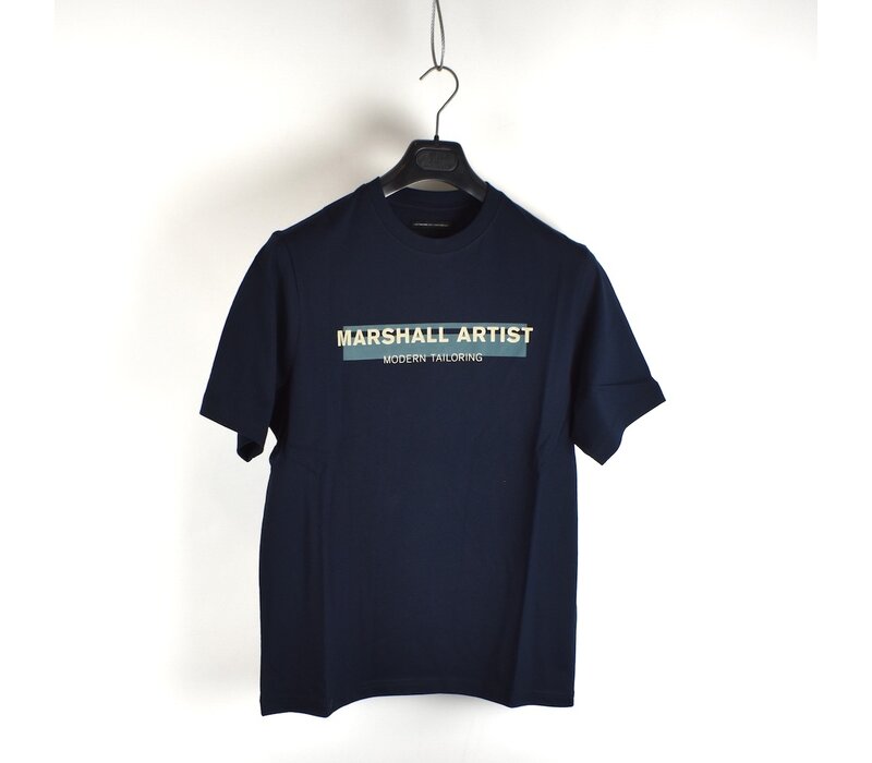Marshall Artist seafield logo ss t-shirt Navy