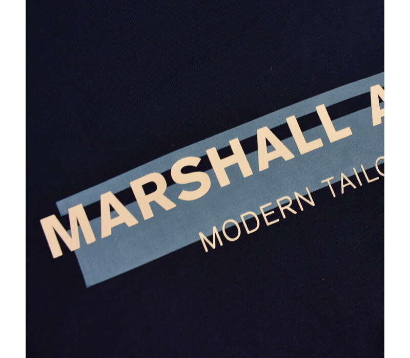 Marshall Artist seafield logo ss t-shirt Navy