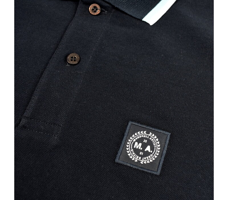 Marshall Artist tipped ss polo shirt Navy