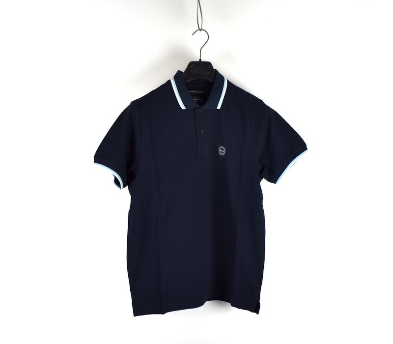 Marshall Artist tipped ss polo shirt Navy