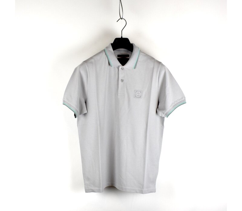 Marshall Artist tipped ss polo shirt Oceanic Grey