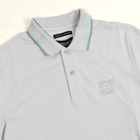 Marshall Artist tipped ss polo shirt Oceanic Grey