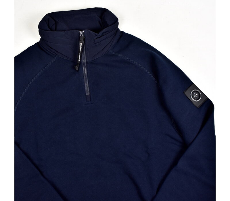 Marshall Artist siren badge stanford quarter zip sweat Navy