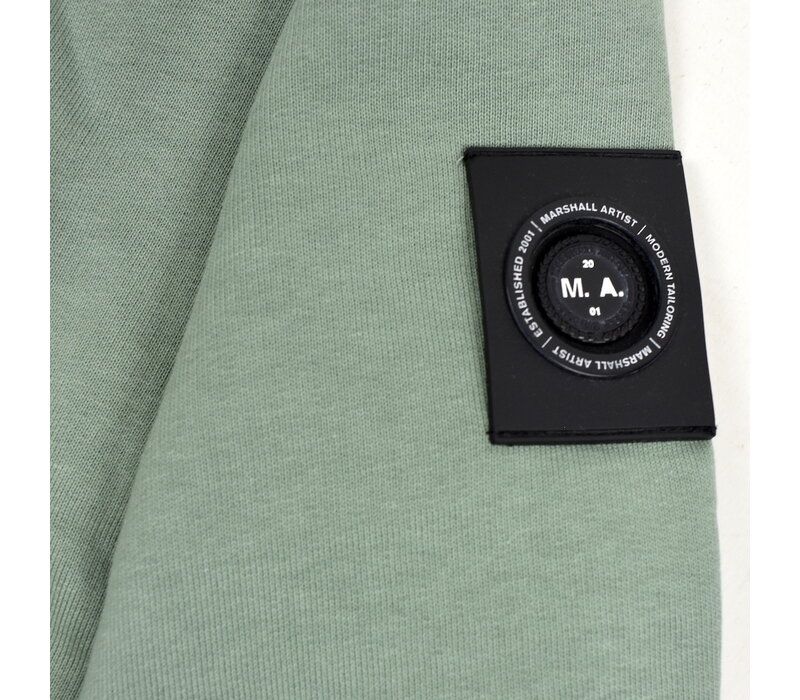 Marshall Artist siren badge stanford quarter zip sweat Sage