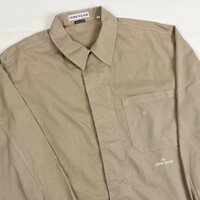 Stone Island green needlecord spell out logo long sleeve shirt M