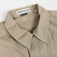 Stone Island green needlecord spell out logo long sleeve shirt M