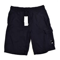 C.P. Company garment dyed light fleece lens pocket sweatshort Black XL
