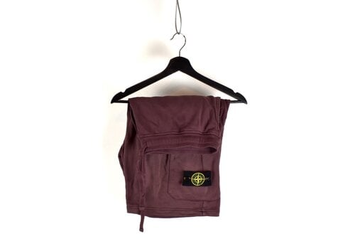 Stone Island Stone Island burgundy red cotton fleece badge cargo shorts XXL