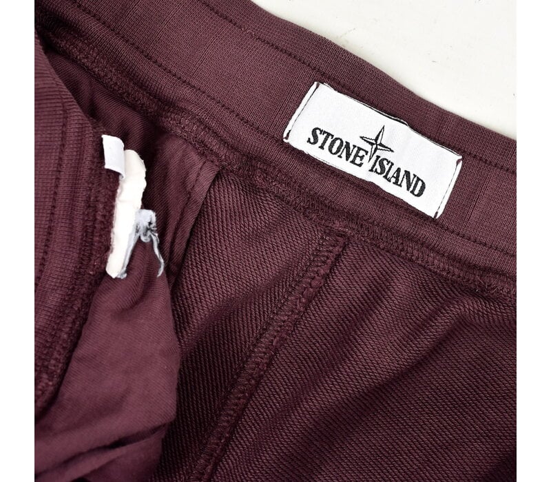 Stone Island burgundy red cotton fleece badge cargo shorts XXL