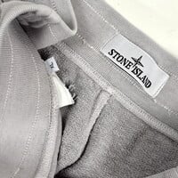 Stone Island grey cotton fleece badge cargo shorts XL