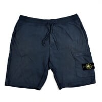 Stone Island navy cotton fleece badge cargo shorts XXL
