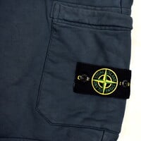 Stone Island navy cotton fleece badge cargo shorts XXL