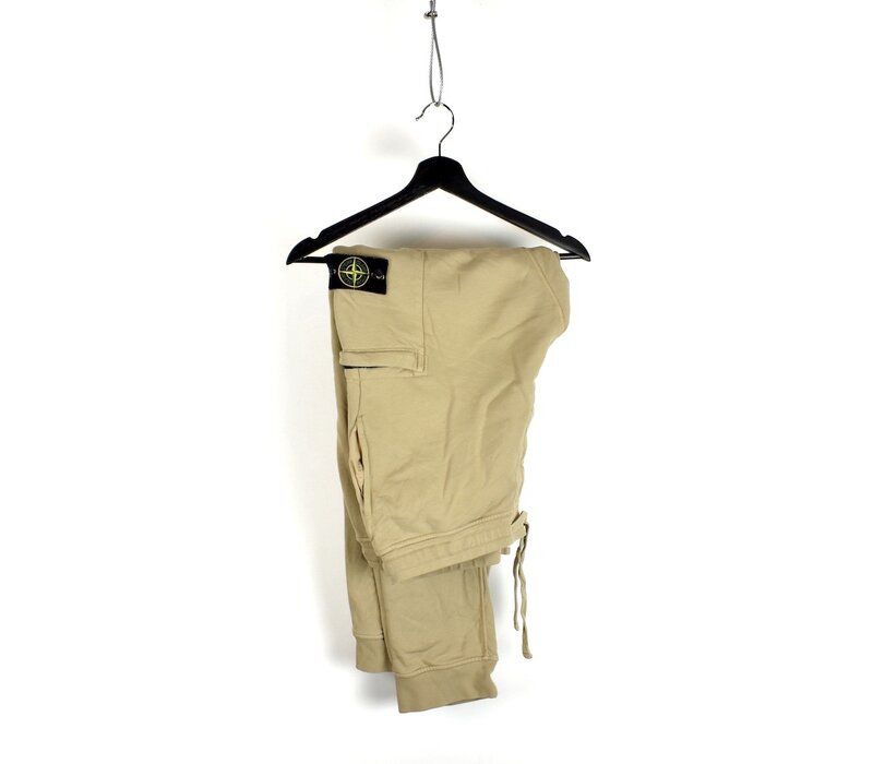 Stone Island light brown cotton fleece badge cargo pants XXL