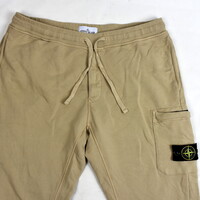 Stone Island light brown cotton fleece badge cargo pants XXL