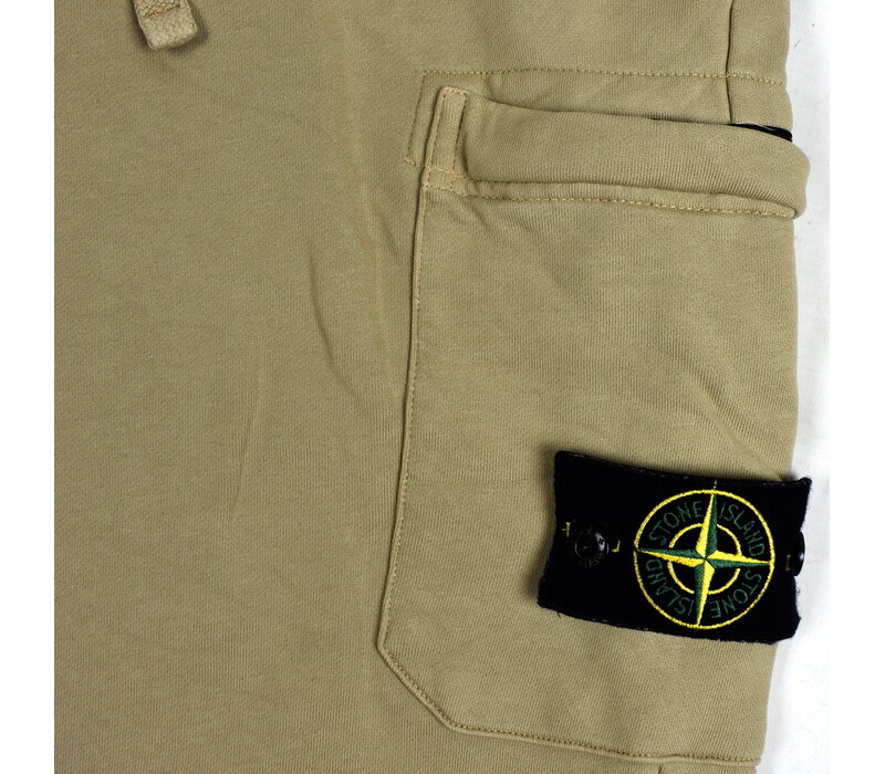 Stone Island light brown cotton fleece badge cargo pants XXL