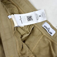 Stone Island light brown cotton fleece badge cargo pants XXL