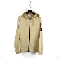 Stone Island light brown cotton fleece full zip hooded sweatshirt XXXL
