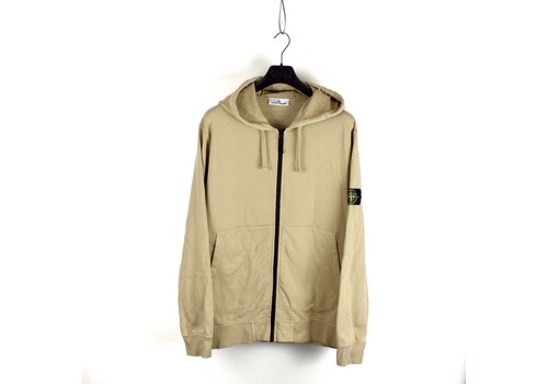 Stone Island Stone Island light brown cotton fleece full zip hooded sweatshirt XXXL
