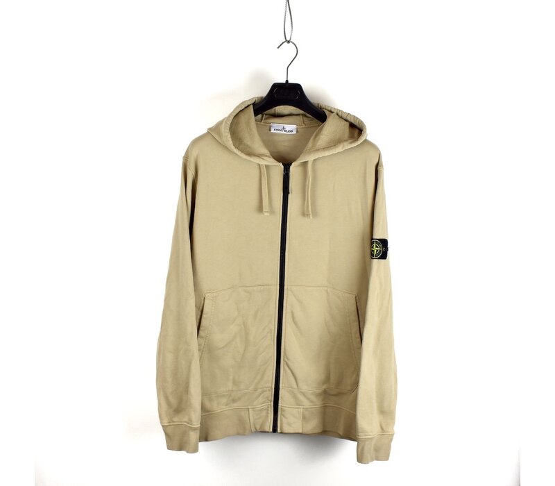 Stone Island light brown cotton fleece full zip hooded sweatshirt XXXL