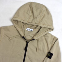 Stone Island light brown cotton fleece full zip hooded sweatshirt XXXL