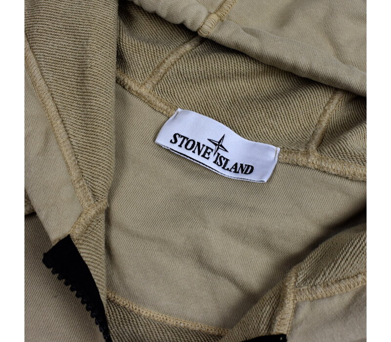 Stone Island light brown cotton fleece full zip hooded sweatshirt XXXL
