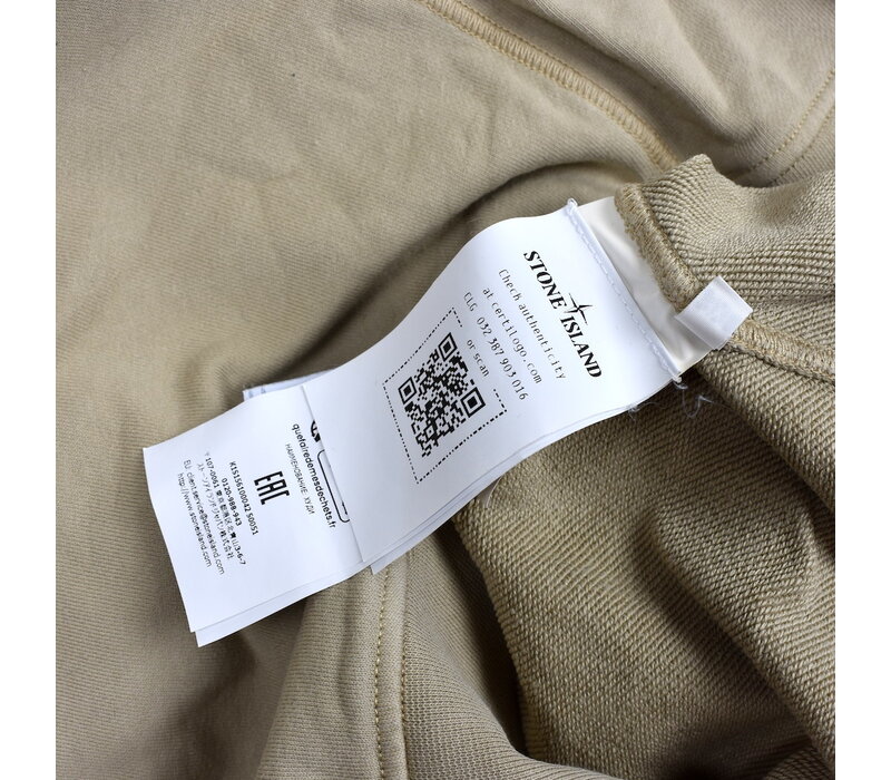 Stone Island light brown cotton fleece full zip hooded sweatshirt XXXL