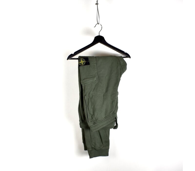 Stone Island green cotton fleece badge cargo pants XXL