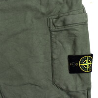 Stone Island green cotton fleece badge cargo pants XXL