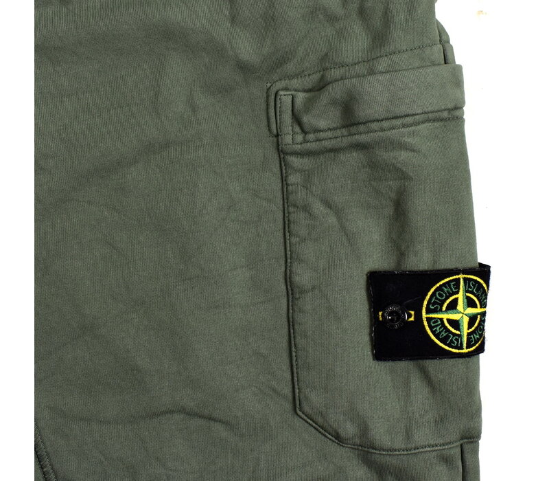 Stone Island green cotton fleece badge cargo pants XXL