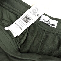 Stone Island green cotton fleece badge cargo pants XXL