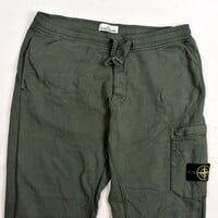 Stone Island green cotton fleece badge cargo pants XXL