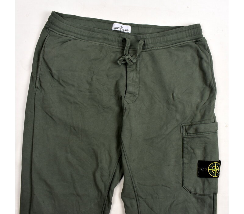 Stone Island green cotton fleece badge cargo pants XXL