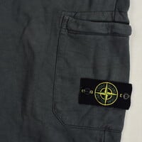 Stone Island dark grey cotton fleece badge cargo pants XXL