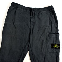 Stone Island dark grey cotton fleece badge cargo pants XXL