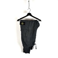 Stone Island dark grey cotton fleece badge cargo pants XXL
