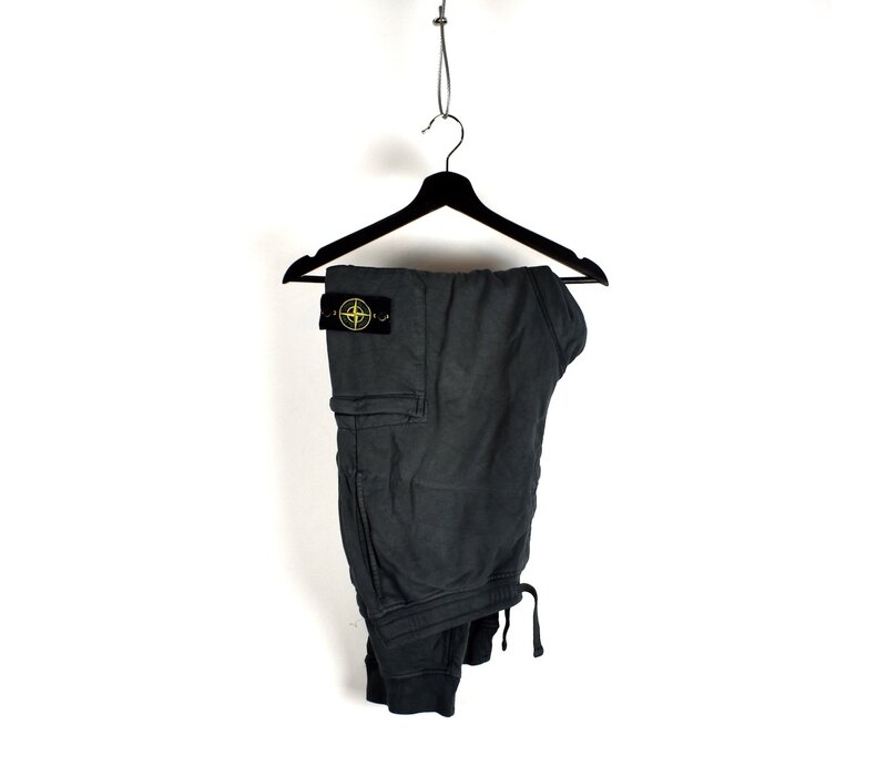 Stone Island dark grey cotton fleece badge cargo pants XXL