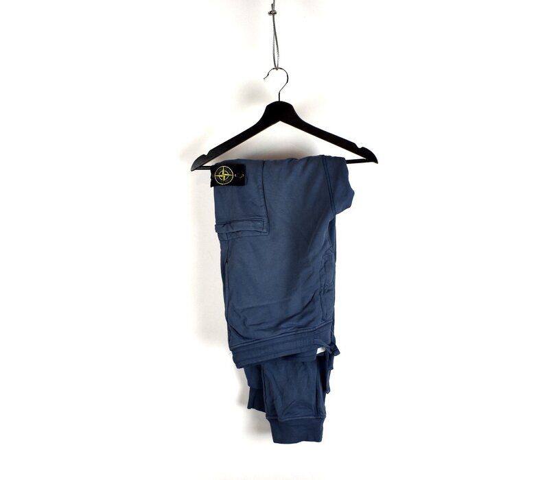 Stone Island blue cotton fleece badge cargo pants XXL