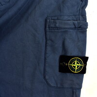 Stone Island blue cotton fleece badge cargo pants XXL