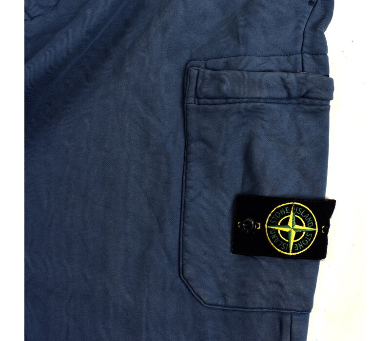 Stone Island blue cotton fleece badge cargo pants XXL