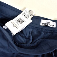 Stone Island blue cotton fleece badge cargo pants XXL