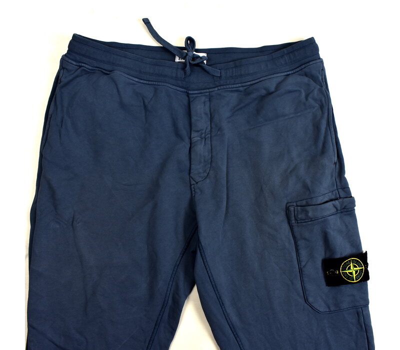 Stone Island blue cotton fleece badge cargo pants XXL