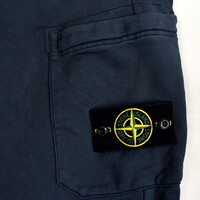 Stone Island navy cotton fleece badge cargo pants XXL