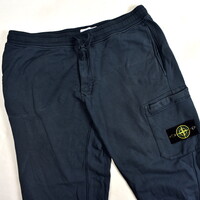 Stone Island navy cotton fleece badge cargo pants XXL