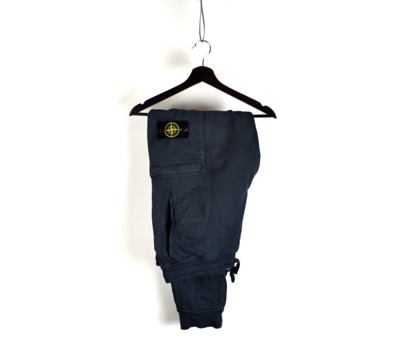 Stone Island navy cotton fleece badge cargo pants XXL